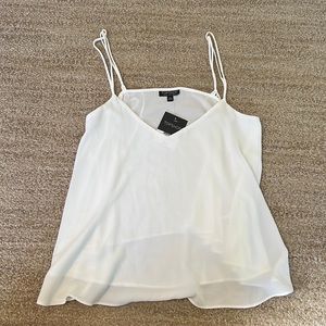 Topshop White Flowy Tank Top